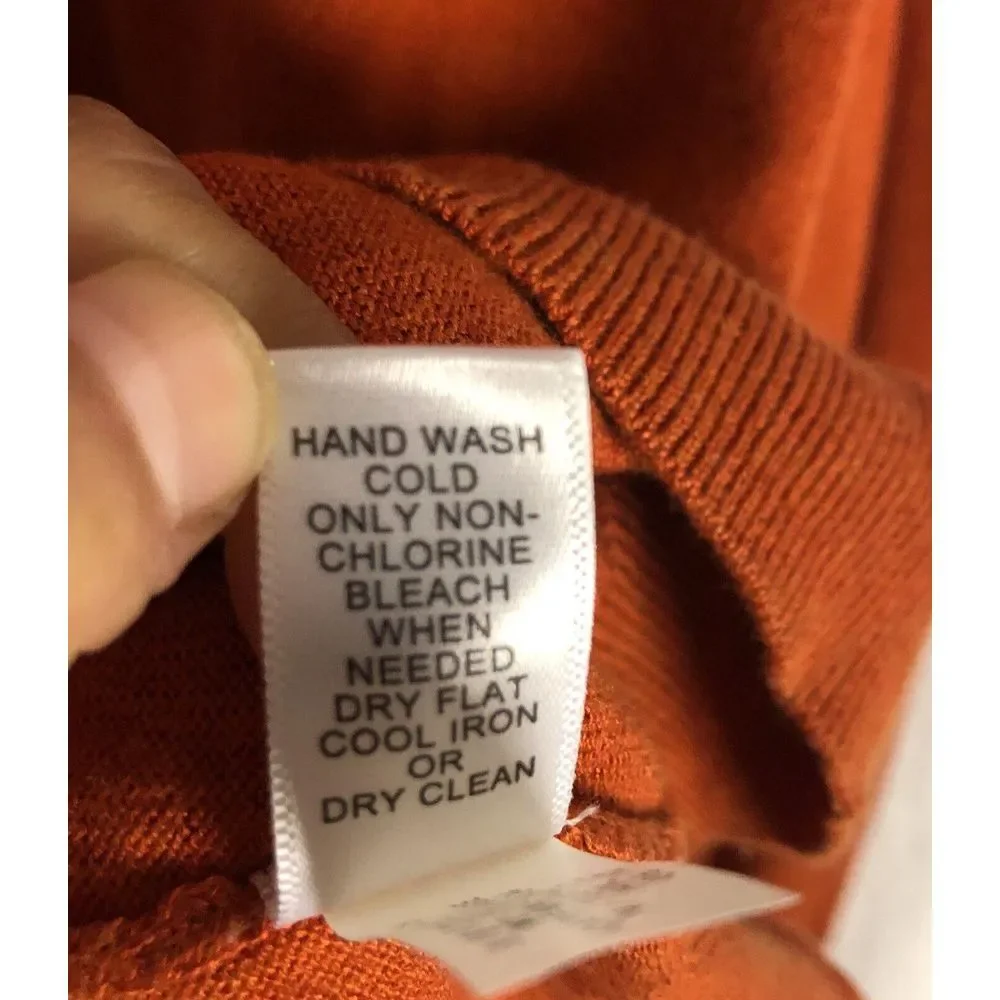 Banana Republic‎ Luxury Blend Men's Long Sleeve Sweater Size L Orange Silk Blend